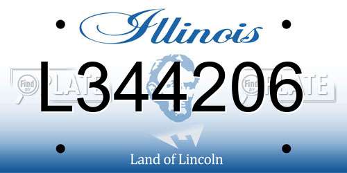 L344206 Illinois License Plate