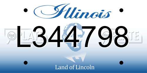 L344798 Illinois License Plate