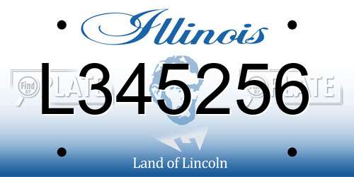 L345256 Illinois License Plate