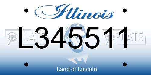 L345511 Illinois License Plate