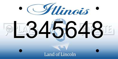 L345648 Illinois License Plate