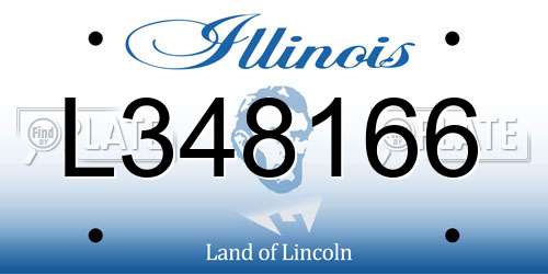 L348166 Illinois License Plate