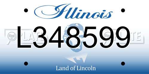 L348599 Illinois License Plate
