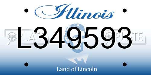 L349593 Illinois License Plate