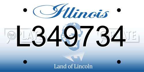 L349734 Illinois License Plate
