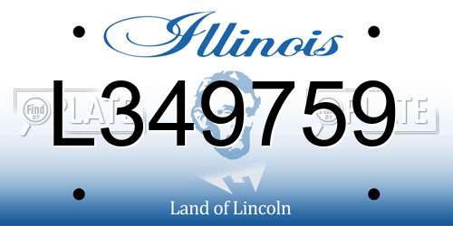 L349759 Illinois License Plate