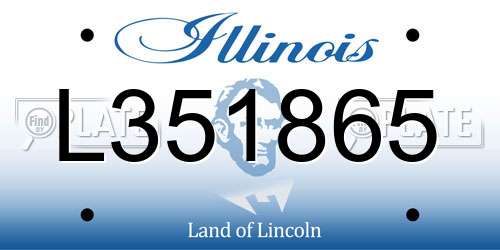 L351865 Illinois License Plate