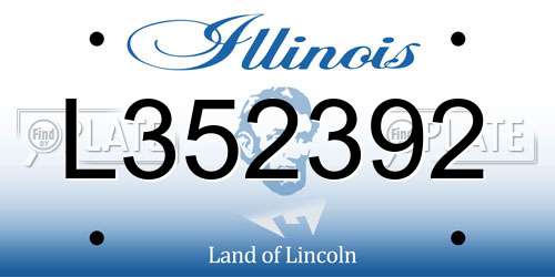 L352392 Illinois License Plate