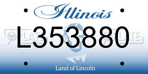 L353880 Illinois License Plate