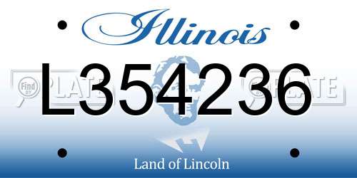 L354236 Illinois License Plate