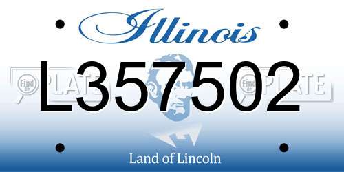L357502 Illinois License Plate