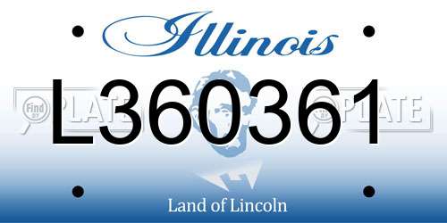 L360361 Illinois License Plate