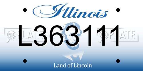 L363111 Illinois License Plate