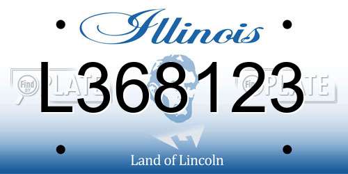 L368123 Illinois License Plate
