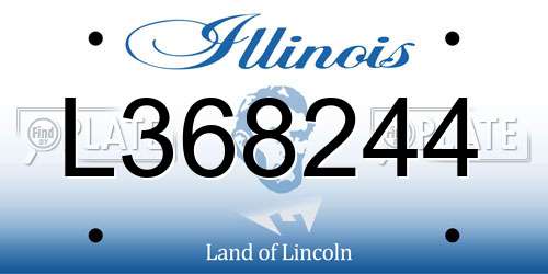 L368244 Illinois License Plate