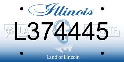 L374445 Illinois License Plate