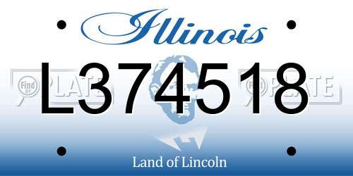 L374518 Illinois License Plate
