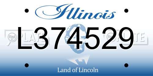 L374529 Illinois License Plate