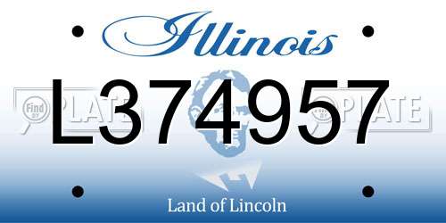 L374957 Illinois License Plate
