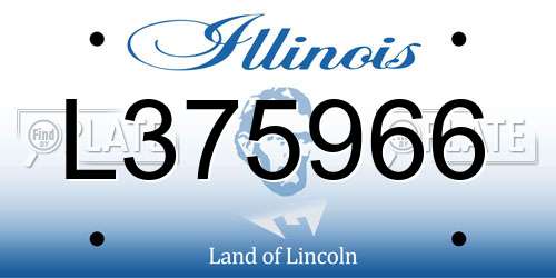L375966 Illinois License Plate