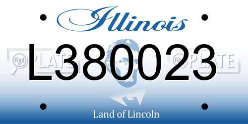 L380023 Illinois License Plate