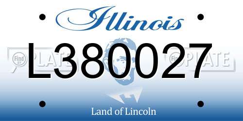 L380027 Illinois License Plate
