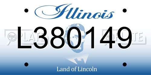L380149 Illinois License Plate
