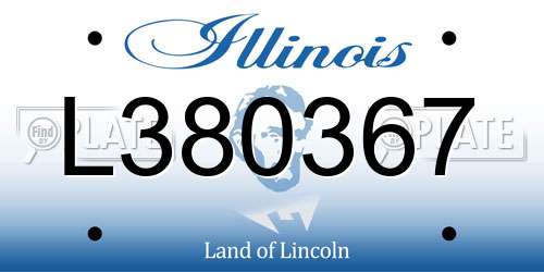 L380367 Illinois License Plate