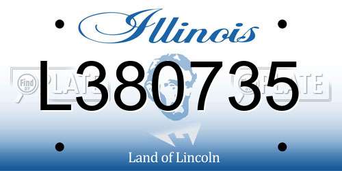 L380735 Illinois License Plate
