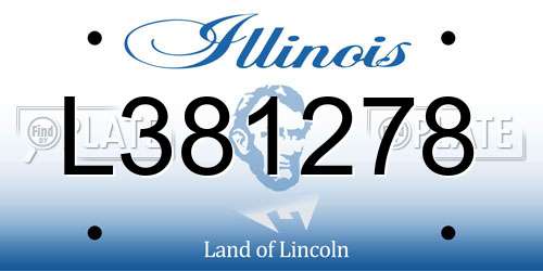 L381278 Illinois License Plate