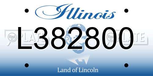 L382800 Illinois License Plate