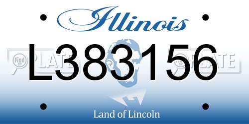 L383156 Illinois License Plate