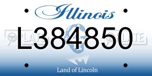 L384850 Illinois License Plate