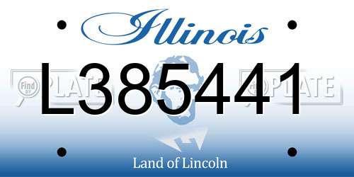 L385441 Illinois License Plate