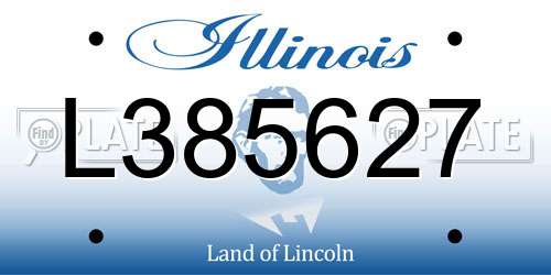 L385627 Illinois License Plate