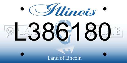 L386180 Illinois License Plate