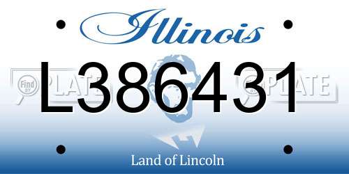L386431 Illinois License Plate