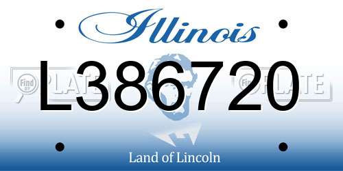 L386720 Illinois License Plate