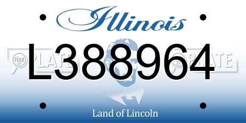 L388964 Illinois License Plate