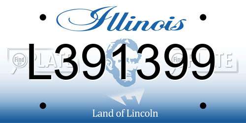 L391399 Illinois License Plate
