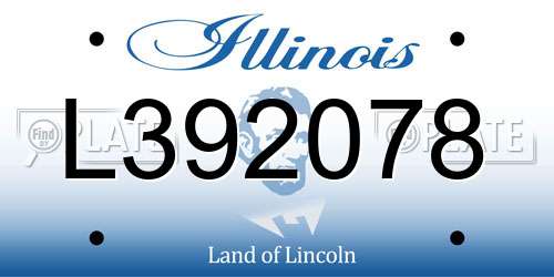 L392078 Illinois License Plate