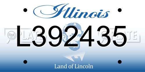 L392435 Illinois License Plate
