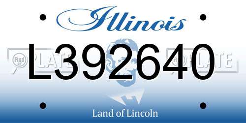 L392640 Illinois License Plate