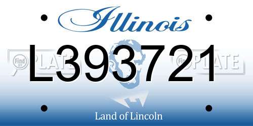 L393721 Illinois License Plate