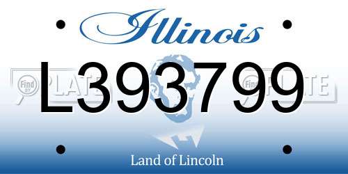 L393799 Illinois License Plate