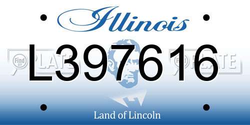 L397616 Illinois License Plate