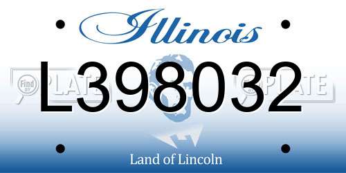 L398032 Illinois License Plate