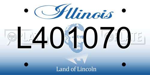 L401070 Illinois License Plate