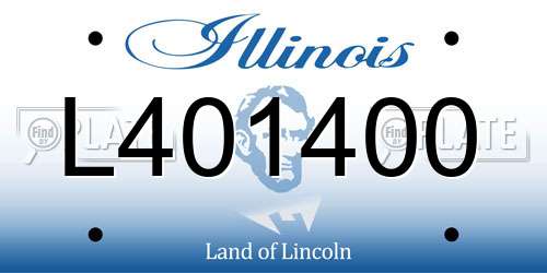 L401400 Illinois License Plate