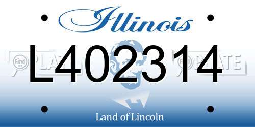L402314 Illinois License Plate